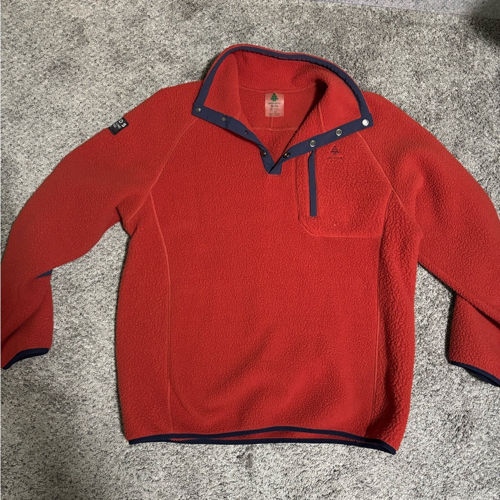 Men's Orange Fleece Pullover